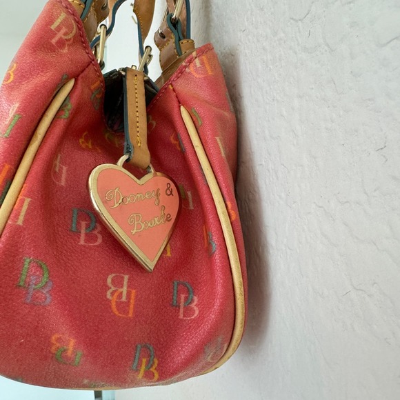 Dooney & Bourke Y2K Small Buckle Satchel Monogram Leather Bag Satchel Rainbow - Picture 4 of 14